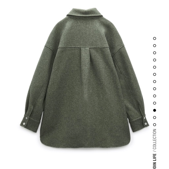 Zara * Soft Overshirt Shacket Shirt khaki - Picture 6 of 7